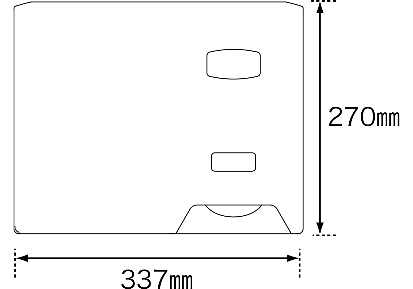 幅337mm、奥行き270mm