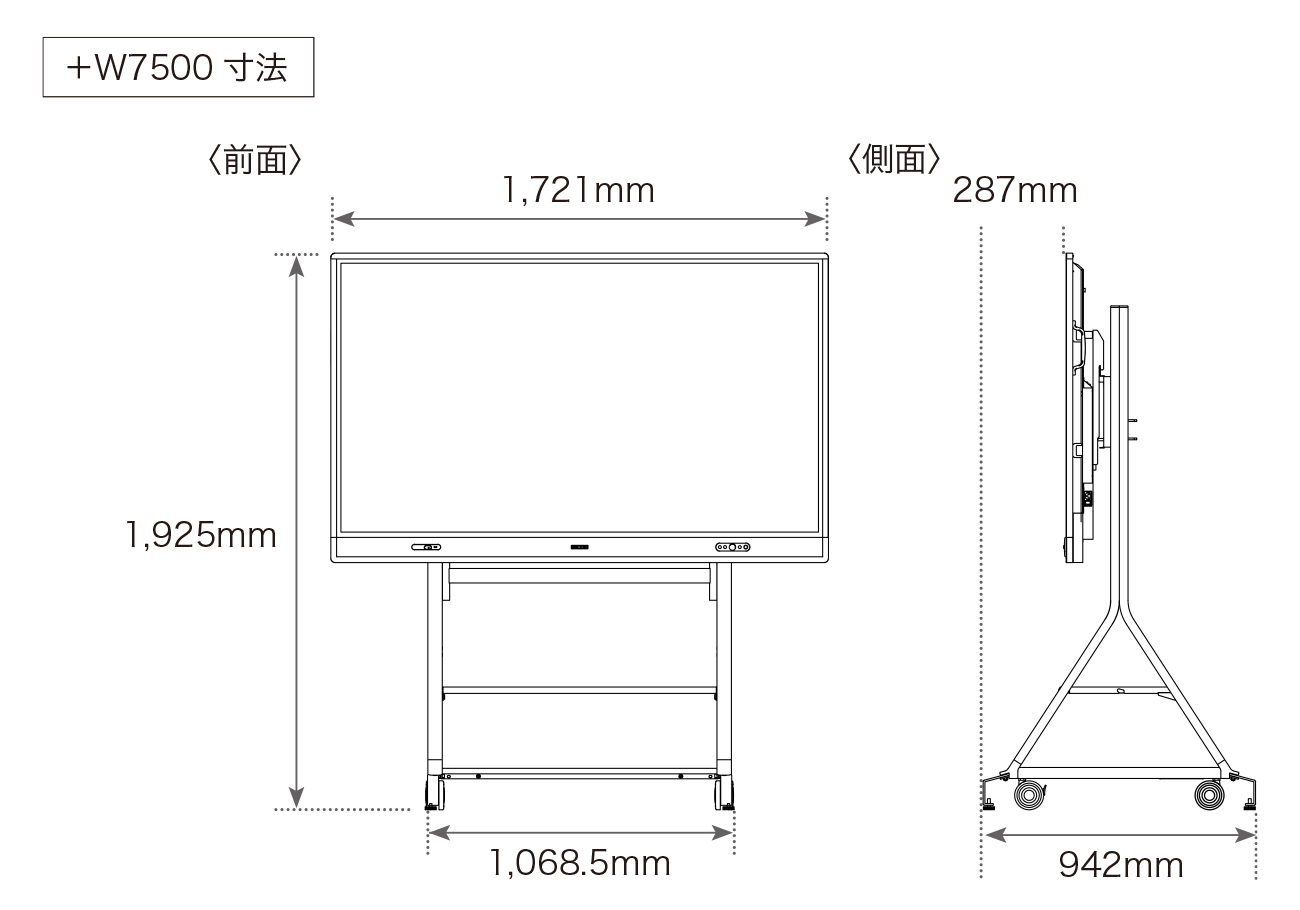 画像：RICOH Collaboration Board Stand Type 1 Aパーツ、RICOH Collaboration Board Stand Type 1 Bパーツ