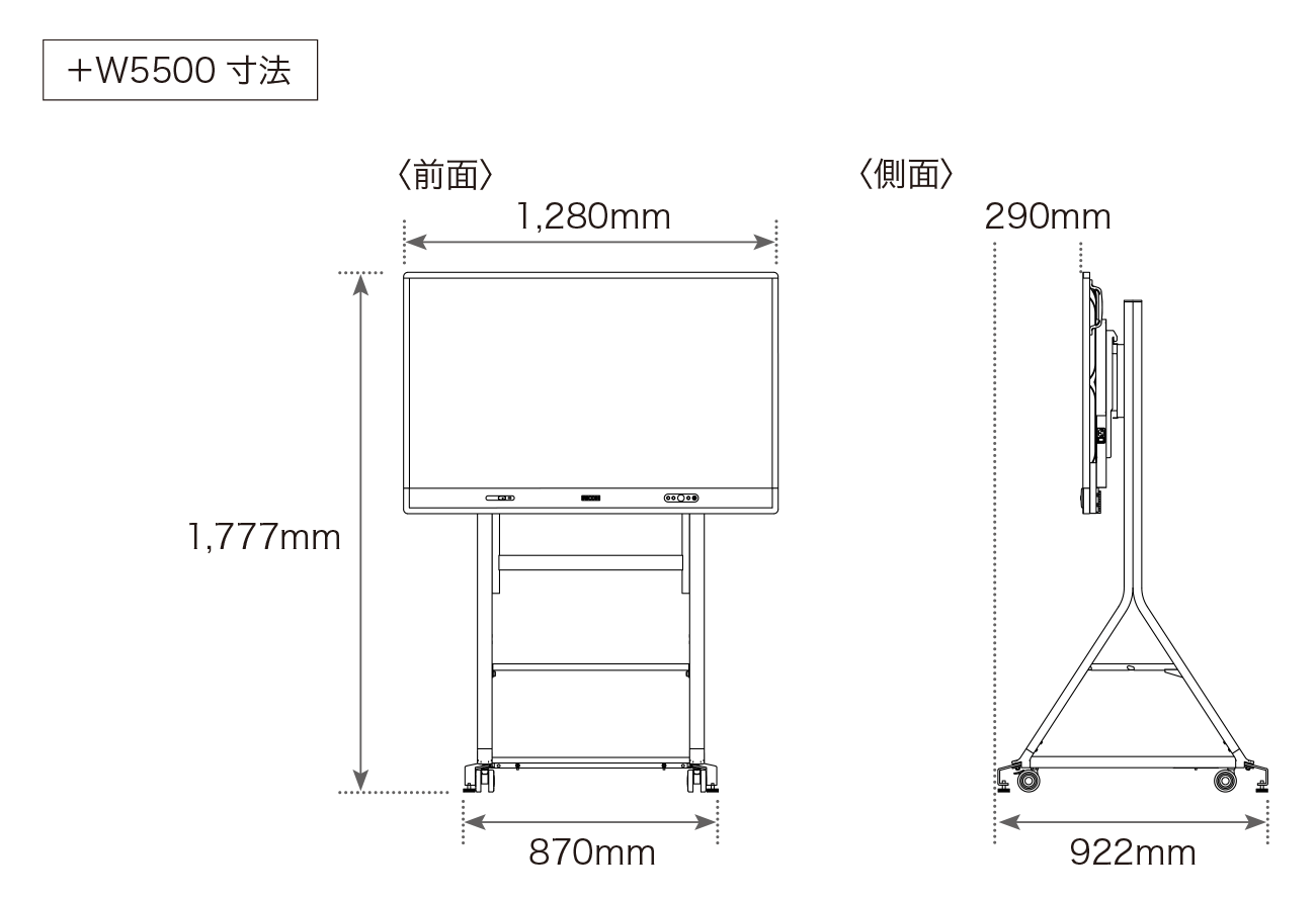 画像：RICOH Collaboration Board Stand Type 1 Aパーツ、RICOH Collaboration Board Stand Type 1 Bパーツ
