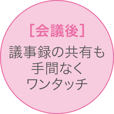 [会議後] 議事録の共有も手間なくワンタッチ
