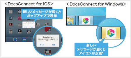 画像：プッシュ通知が可能