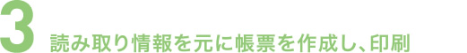 画像：３ 読み取り情報を元に帳票を作成し、印刷