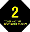 画像：2 TONER 69G7377 DEVELOPER 69G7370