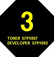 画像：3 TONER 57P1887 DEVELOPER 57P1892