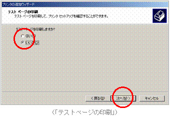 (「テストページの印刷」)