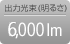 画像：出力光束 6,000lm