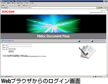 Webブラウザからのログイン画面