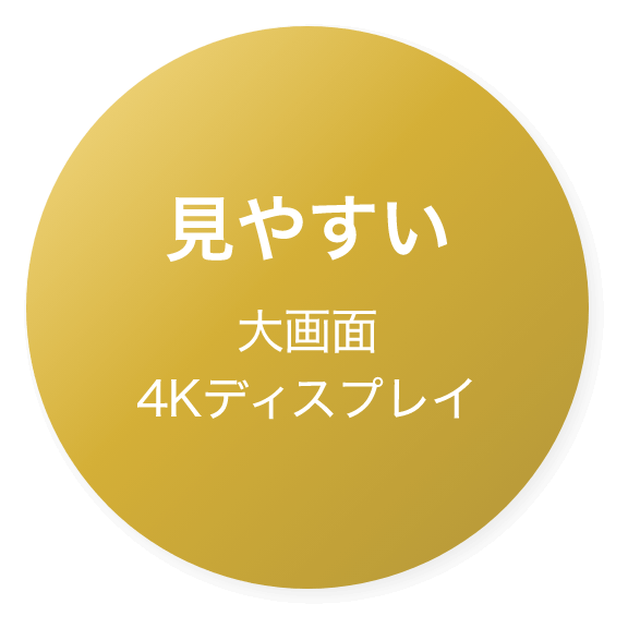 見やすい 大画面4Kディスプレイ