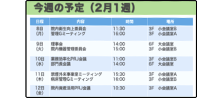今週の予定