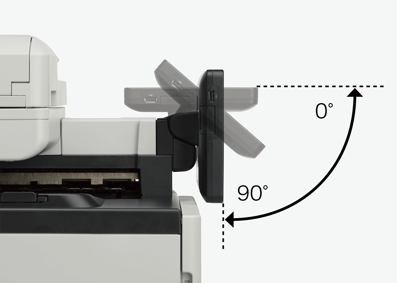 角度が調整できるチルト機構を採用した操作パネルのイメージ
