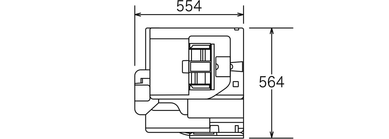 RICOH IM C431 本体上面の寸法図