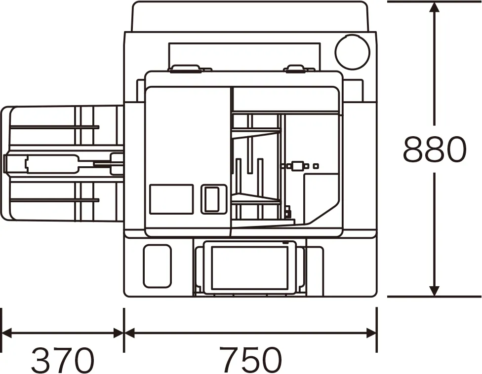 最大幅1,120mm、奥行き880mm