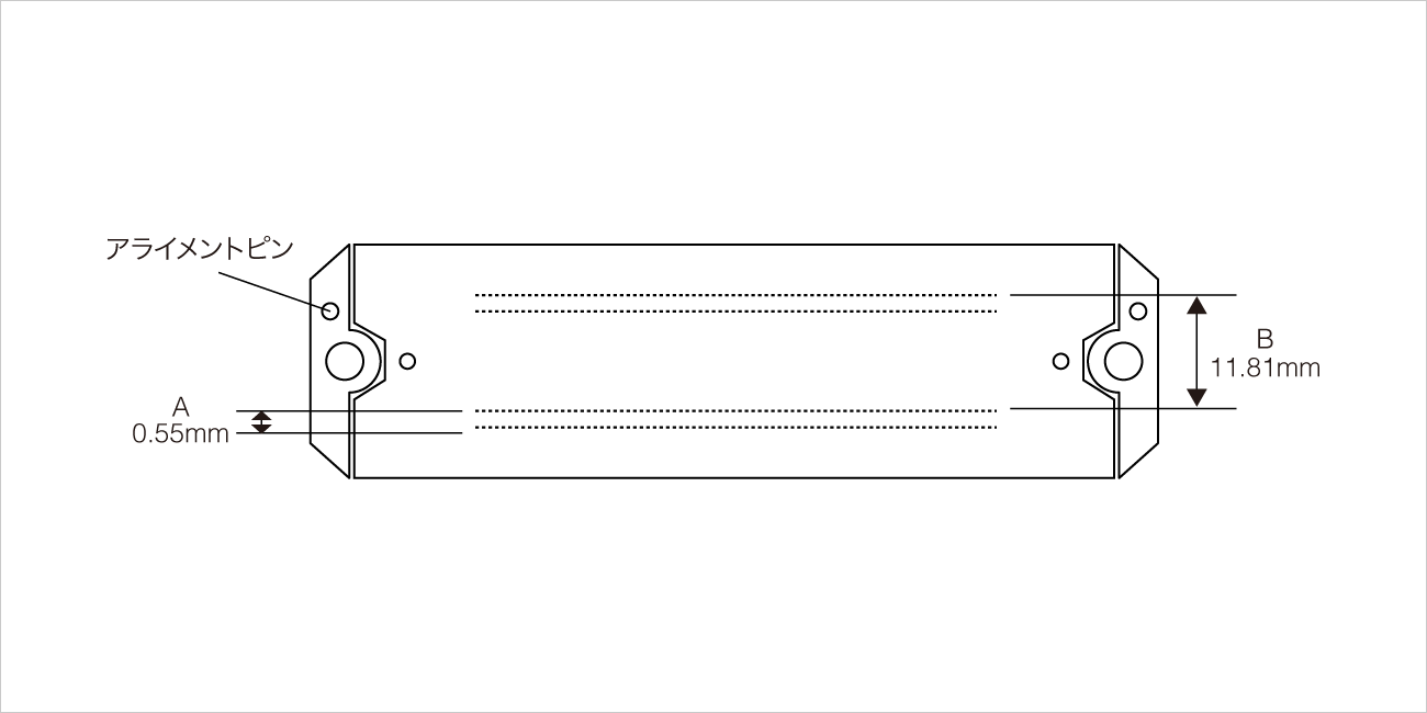 ノズル列間オフセット：A：0.55ミリメートル、B：11.81ミリメートル