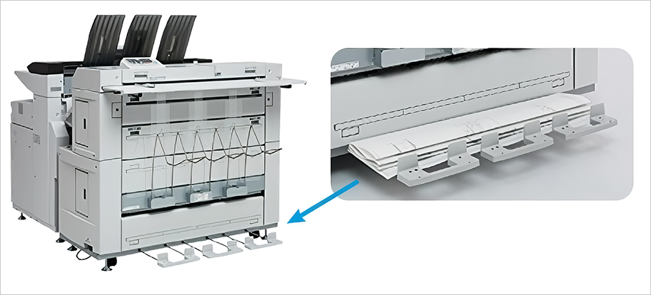 imagio フォルダー FD6500Aにimagio フォルダー用フィーダー タイプ6500、imagio 中継ユニット BU6500を装着した画像