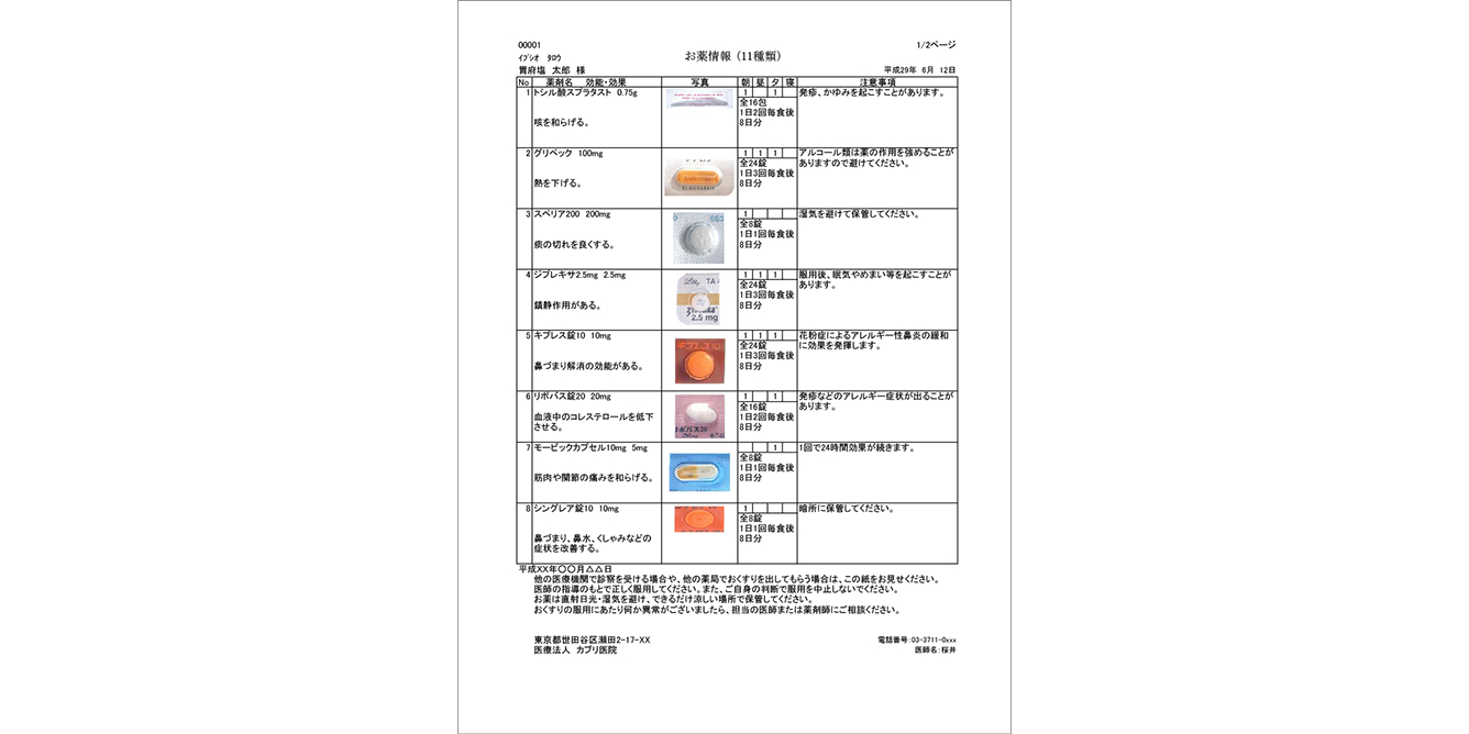 薬剤のサンプル画像
