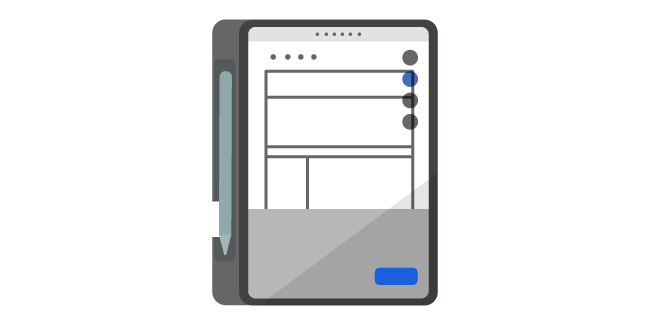 画像：専用タブレット