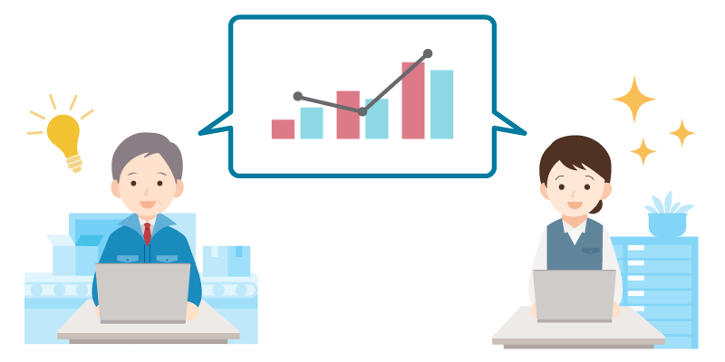 業績を可視化している図
