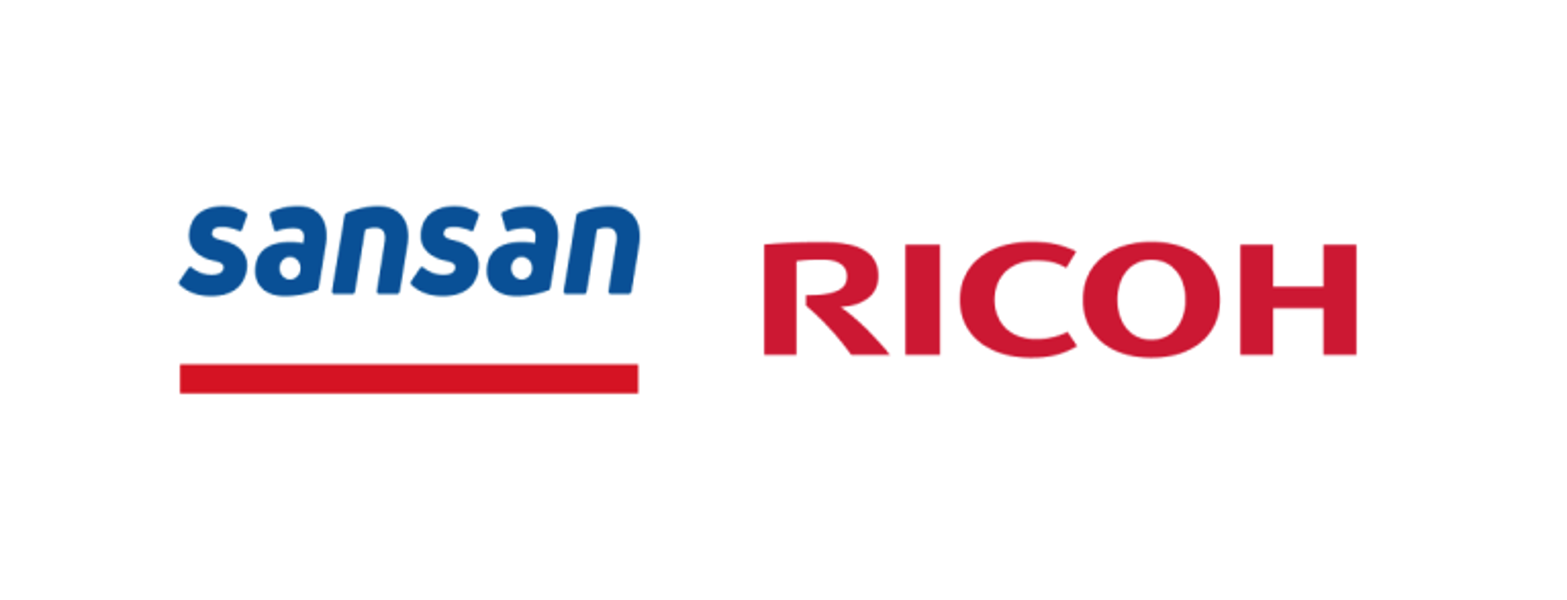 Sansan株式会社と株式会社リコーの企業ロゴ画像